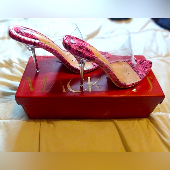 MACKIN J Women Clear Heels Point Toe Transparent Mule Open Toe Slip On Stiletto - Picture 5 of 5